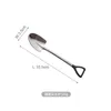 Coffee Scoops Fashion Spoon Dessert Scoop Stainless Steel Shovel Retro Round Head Kitchen Gadget Decoration Bar Utensils