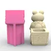 3D 동물 화분 실리콘 곰팡이 즙이 많은 화분 콘크리트 곰팡이 개구리 개 콘크리트 시멘트 금형 DIY 펜 홀더 홈 장식 240328