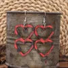 Kolczyki Dangle Red Heart for Women Hipo-Alergomic kształt ozdoby ucha Bankieta Uszy podróżne wystrój