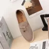 Casual schoenen sneakers loafers voor mannen 2024 mocasines hoogwaardige luxe bruin suede lederen flats vrouwenmerk