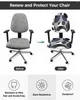 Couvre-chaise Géométrie Navy Grey Elastic Failchair Computer Hover Stretch Rovible Office Office Scecover Living Room Silt Split