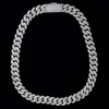 أزياء عالية الجودة الماس VVS Moissanite Bagoette 925 Sterling Silver Cuban Rink chain