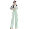 Sweet and Cool Spicy Girl Style Slim Straight Leg Pants for Womens 2024 Spring New Loose Slim and Hanging Wide Leg Denim Pants