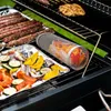 JFBL Barbecue Basket Stainless Steel Grill Outdoor BBQ Grate With Hook And Fork Travel Camping Picnic Cookware 240402