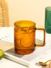 Vinglas 540 ml Borosilikatglashandtagskopp för Office Espresso Cappuccino Tea Water Mug Simple Juice Drinkware Tool