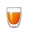 Wine Glasses 2pcs/set 450Ml Red Glass DoubleLayer Design Creative Egg-Shaped Coffee Cup Insulation Tea Vodka Shochu Mug Drinking Set