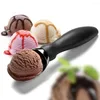 SPOONS Scoop di gelato con manico comodo vanga pesante Easy dessert maneggevole testa curva in acciaio inossidabile