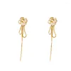 Dangle Earrings 2024 Light Luxury Mountain Camellia Metal Tassel With Advanced Design Sense Jewelry For Women's Eardrop Accessories