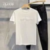 Men's T Shirts Summer Casual Cotton Short-sleeved T-shirt Men Trend Three-dimensional Letter Embossed Slim Fit Simple Versatile Fashion Top