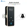 Vergrendel smardeer elektronische vergrendeling met glazen deur biometrische vingerafdrukvergrendeling voor tuya -app RFID -kaart/wachtwoord/mobiele Bluetooth -besturingselement