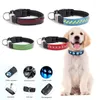 Dog Collars Led Collar Luminous USB 3D Design Pet PU Leather Engraved Adjustable Night Light For Dogs