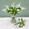 Dekorative Blumen 6pcs/Bündel künstlicher Blumenglockblumen Lily Valley Plastik Haus Weichdekoration Pflanze Wand Hochzeit Grün Grün