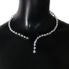 Choker Fashion Zircon Pendant Water Drop For Women Vintage Clavicle Chain Crystal Collar Necklace Bridal Jewelry Gift