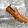 Casual schoenen Bruin zacht leer voor mannen Handgemaakte lente herfsttjes Loafers glijden op boot heren flats mocasines