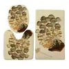 Mattes de bain HX Fashion Toilet Cover Set Plant Plant Champignon Graphique Graphique 3D Tapis de tapis en U-Pice Tapis