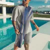 Herren Tracksuits Sommer T-Shirt Tracksuit 3D-Druck 2-teiliger Set Casual einfacher Typ Kurzarm Shorts Übergroßer Anzug