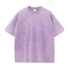 Herren T-Shirts Vintage Snowflake Point Feste Farbt-Shirts für Männer/Frauen Baumwolle Kurzarm Waschung mit Old Water Street Hip Hop Tee