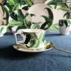 Mugs Tea Set Banana Leaf Coffee Cup Plate Bone China Ceramic