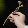 مقاطع الشعر النمط الصيني Ginkgo Biloba Leaf Sticks Retro Hairpin