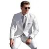 Ternos masculinos elegantes homens brancos magro de duas peças (calça de jaqueta) chique em negócios casuais roupas de moda noivo de casamento smoking