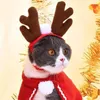 Hundekleidung Weihnachten Poncho Koralle Samtkatzen mit Kapuzenkap mit elastischen Band -Outfits für Party -Reise -Thema Po