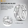 Clusterringe Volksanlage 925 Sterling Silber Sparkling Withwined Lines Ring Women Engagement