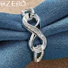 Cluster Rings Alizero 925 Sterling Silver Zircon 8-Shape Ring For Women Wedding Engagement Band Eternal Manifestsmycken Par Gift