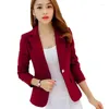 Women's Suits Women Suit Jackets Work Office Slim Ladies Top Blazers Short Design Long Sleeve Blazer Feminino Wine Red Navy Blue Gray