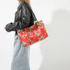 Torby na zakupy 2024 Style etniczne Północno -wschodni wielki kwiat Vintage Tote Bag Women Street Fashion ramię na zewnątrz Podróżna ręka podróżna