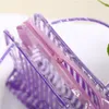 Transparente PVC Zipper Cosmético Maquiagem Organizer Bag Stripe Portátil Ferramenta de maquiagem à prova d'água Bolsa de armazenamento