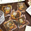 Gift Wrap 10 Pcs/pack Large Size INS PET Vintage House Stickers Decorative Scrapbooking Hand Made Junk Journal Supplies