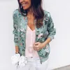 Women's Jackets SUSOLA Print Bomber Jacket Women Flowers Zipper Up Retro Coat Spring Lady Summer Long Sleeve Basic Short Biker Female