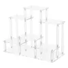 Opslagboxen Transparant 6-nederig acryl display Riser Clear Rechthoekige organisator Plank Laag Stand Collectibles