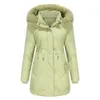 女性のOC823M80綿の衣服秋と冬の取り外し可能なキャップのための暖かいジャケットミッドレングス