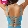 Yoga -Outfit nahtloser Rücken -BH mit Laufsportunterwäsche Schnell trocken eng Fitness Weste Frauen