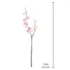 Flores decorativas 3 PCs Artificial Silk Flower Peach Blossom Branches Decoração de Floral