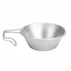 Cups Saucers Stainless Steel Camping Cup Backpacking Bowl With Hook Shape Handle For Outdoor Travel Picnic