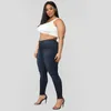 Jeans pour femmes 2024 grande taille automne / hiver hipster zipster mince hauteur de taille pantalon crayon petit crayon