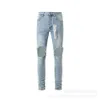 Marca roxa Trendy Perfurated Personalized American Hip Hop Jeans