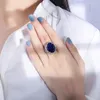 Cluster ringen Franse luxueuze trendy kroon saffiersteen verstelbare massieve ring king hoge kwaliteit geschenken dames sieraden verloving charmes