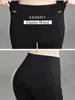 Calça feminina coreana vintage slim primavera sino preto fundos de alta cintura alta feminina feminina feminina calça doce esportes