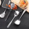 Spoons 1/2PCS Stainless Steel Soup Spoon Large Capacity Long Handle Thicken Serving Home Public Tablespoons Kitchen Tableware