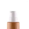 Storage Bottles Wholesale Vendor 15ml 30ml 50ml Empty Bamboo Wood Lotion Bottle Cosmetic Ariless Pump Container Packaging 20pcs/lot