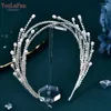 Haarclips yolapan Strass Tiara für Hochzeit Brautkristall Perlen Stirnband handgefertigtes Schmuck Dekoration Braut Kopfzubehör HP605