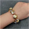 Bangle Armband Y.ing Ctured White Keshi Pearl Rec Form Gold Plated Cross Armband Design Smycken Drop Delivery DHV4O