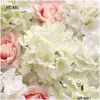 Dekorativa blommor kransar konstgjord blomma vägg 62x42cm ros hortensia bakgrund bröllop s hemfest dekoration tillbehör y200 dhvxk