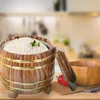 Миски рис пароход деревянный ковш суши