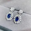 Dangle Küpeler Doğal Gerçek Mavi Safir Damla Küpe Geleneksel Stil 4 6mm 0.6ct 2pcs Taş 925 Sterling Gümüş Güzel Takılar L243156