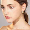 Studörhängen ZFSILVER TRENDY 925 Silver Moissanite Classic Exducite Design Circle Pearl Earring Charm Women Accessories SMEEDCHITY Gift