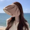 Szerokie brzegowe czapki miękkie okręty przeciwsłoneczne kapelusz składana czapka skorupa ochronę UV wiadro Kobiety